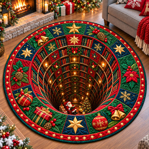 Santa Claus Toyshop Quilted Round Mat GFTONPT1402