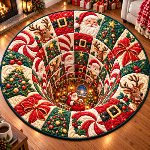 Santa Claus Chimney Quilted Round Mat GFTONPT1404