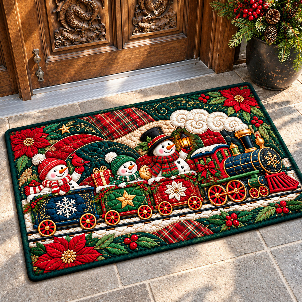 Snowman Train Doormat GFTONPT1423