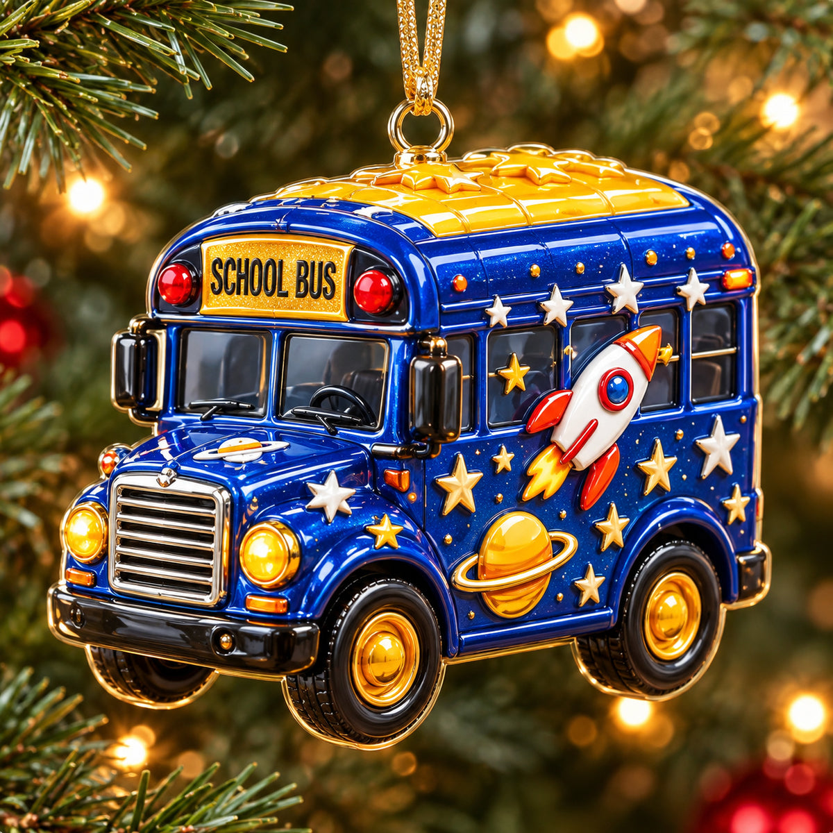 School Bus Christmas Mica Ornament GFTONPT1426