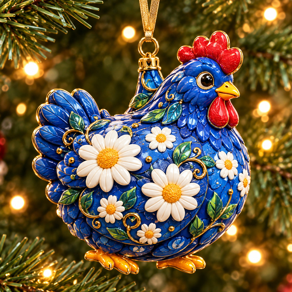 Funky Chicken Farm Christmas Mica Ornament GFTONPT1427