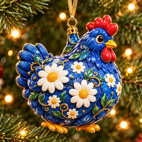 Funky Chicken Farm Christmas Mica Ornament GFTONPT1427