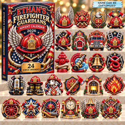 Personalized Firefighter Guardians Advent Calendar 2026 QTCUZ GFTONPT1500