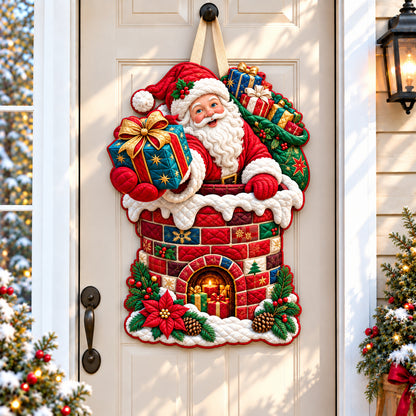 Santa Claus Christmas Wonder Custom Shape Quilted Door Hanger GFTONPT1587