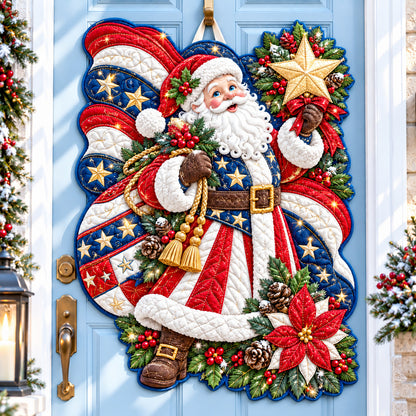 Santa Claus Merry Adventure Custom Shape Quilted Door Hanger GFTONPT1588