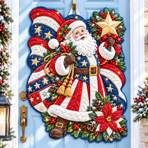 Santa Claus Merry Adventure Custom Shape Quilted Door Hanger GFTONPT1588
