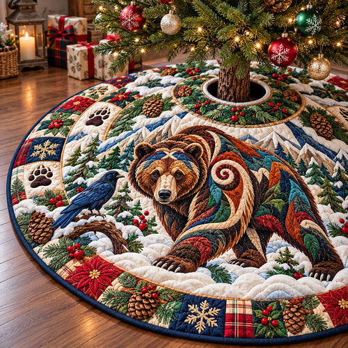 Bear Woodland Adventure Quilted Tree Skirt GFTONPT1595