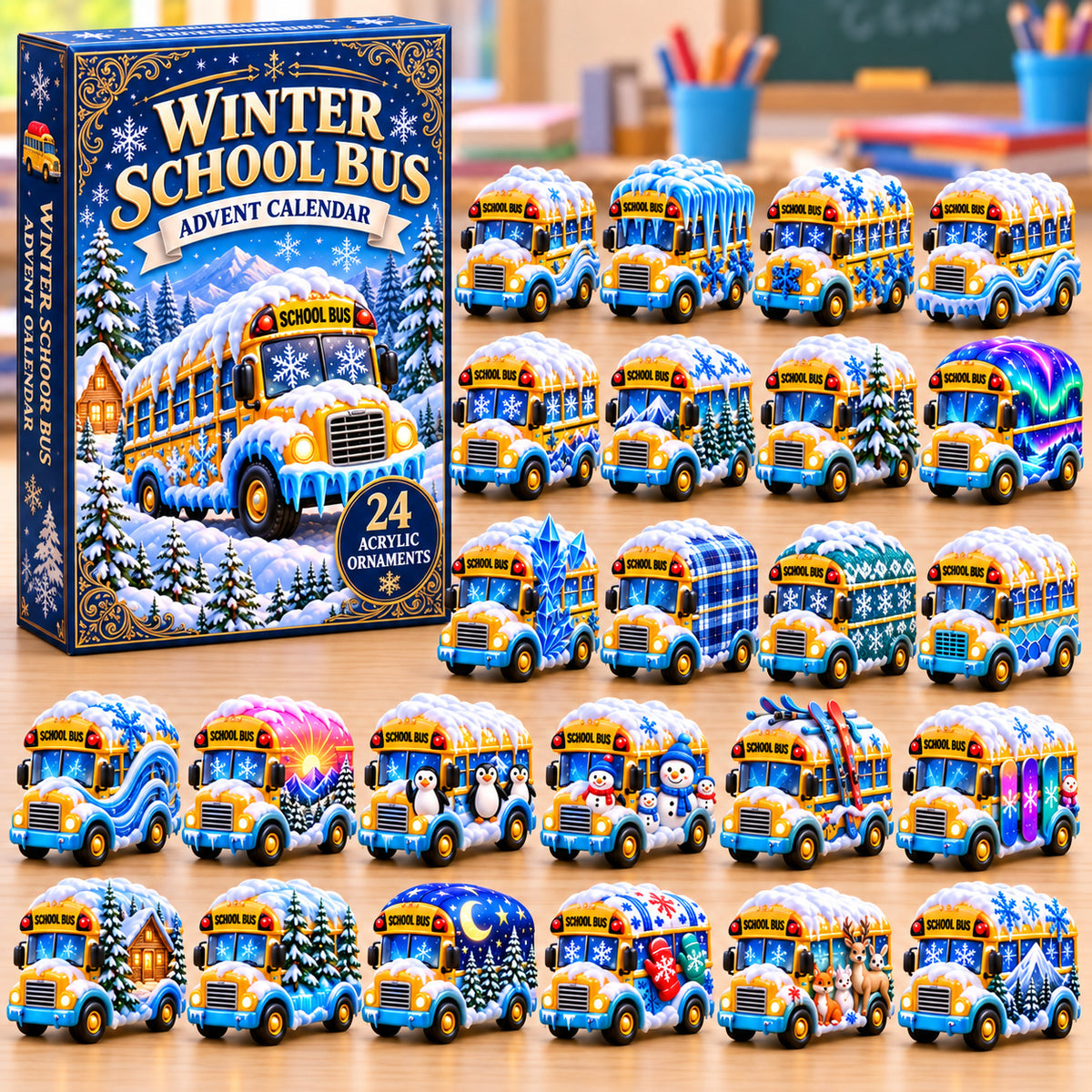 Winter School Bus Advent Calendar 2026 GFTONPT1602