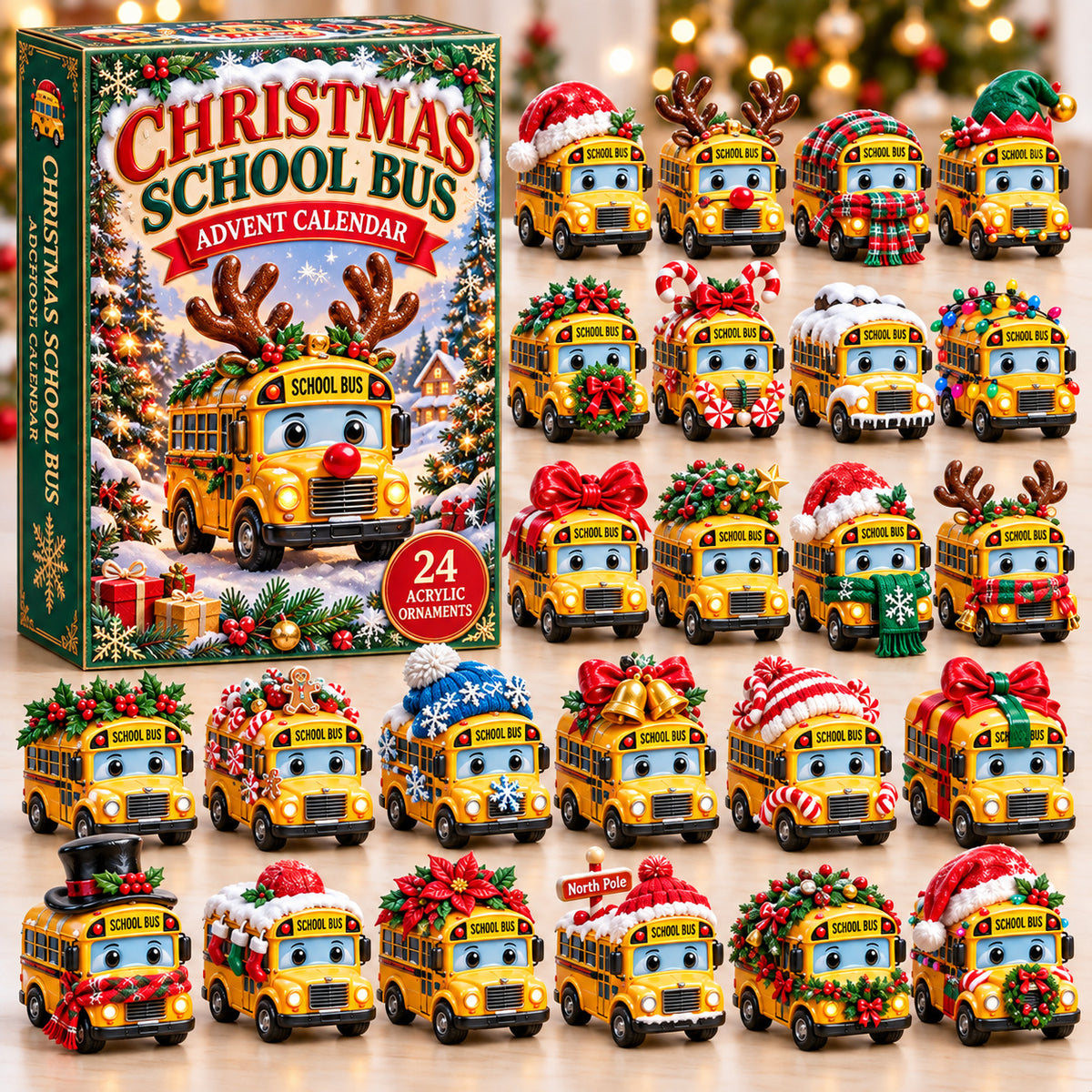School Bus Christmas Advent Calendar 2026 GFTONPT1605