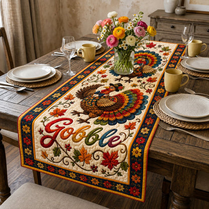 Turkey Fall Feast Quilted Table Runner GFTONPT163