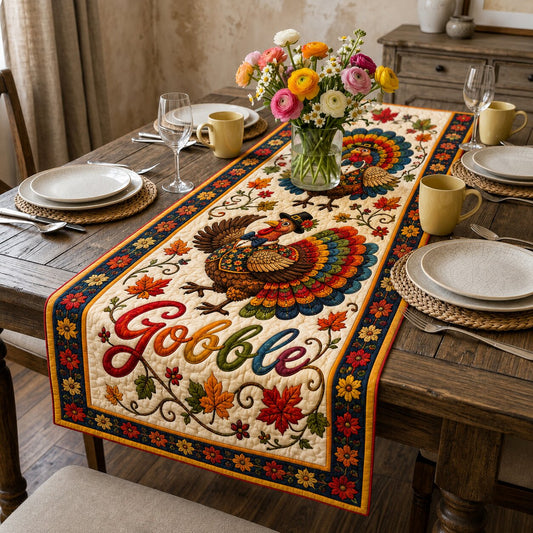 Turkey Fall Feast Quilted Table Runner GFTONPT163