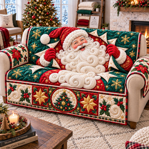 Santa Claus Festive Night Quilted Sofa Cover GFTONPT1636