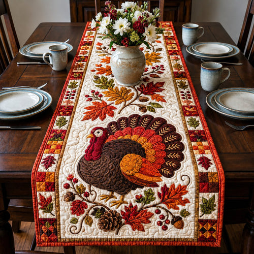 Turkey Golden Harvest Quilted Table Runner GFTONPT164
