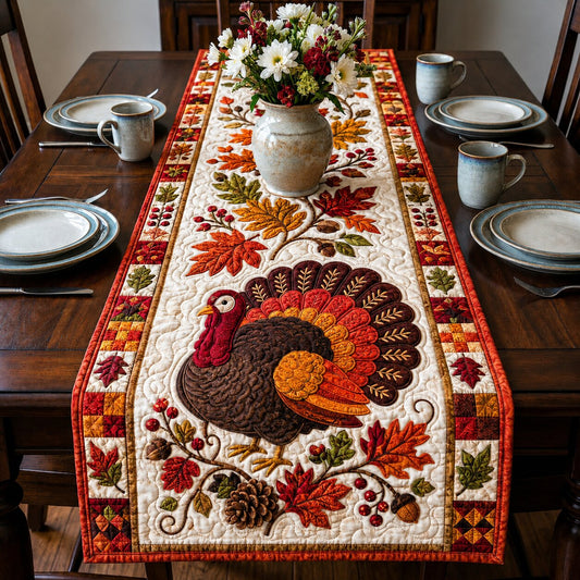Turkey Golden Harvest Quilted Table Runner GFTONPT164