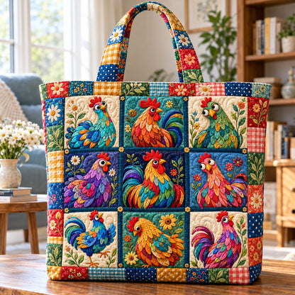 Whimsical Chicken Country Quilted Tote Bag GFTONPT1648