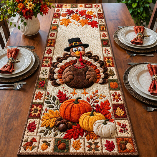 Turkey Autumn Table Quilted Table Runner GFTONPT166