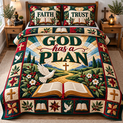 Christian Bible Promise 3-Piece Quilted Bedding Set GFTONPT1678
