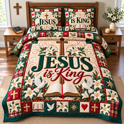 Christian Bible Blessings 3-Piece Quilted Bedding Set GFTONPT1679