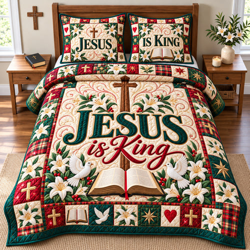 Christian Bible Blessings 3-Piece Quilted Bedding Set GFTONPT1679