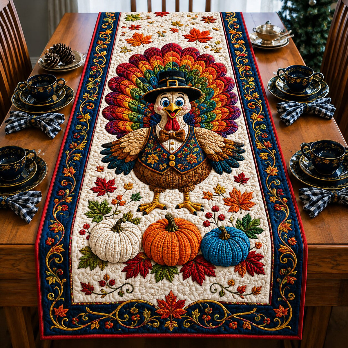 Turkey Holiday Meal Quilted Table Runner GFTONPT168