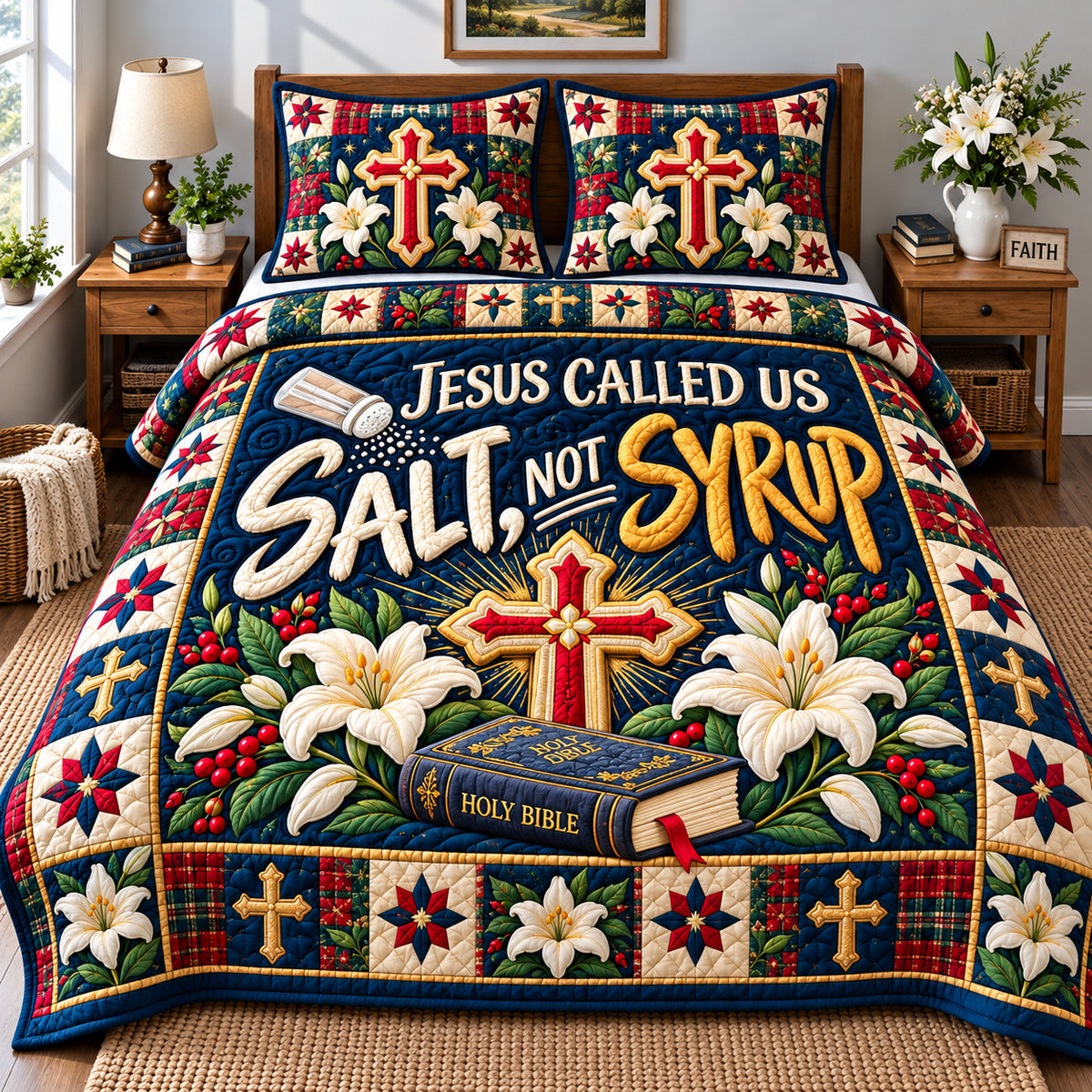 Christian Bible Truth 3-Piece Quilted Bedding Set GFTONPT1680