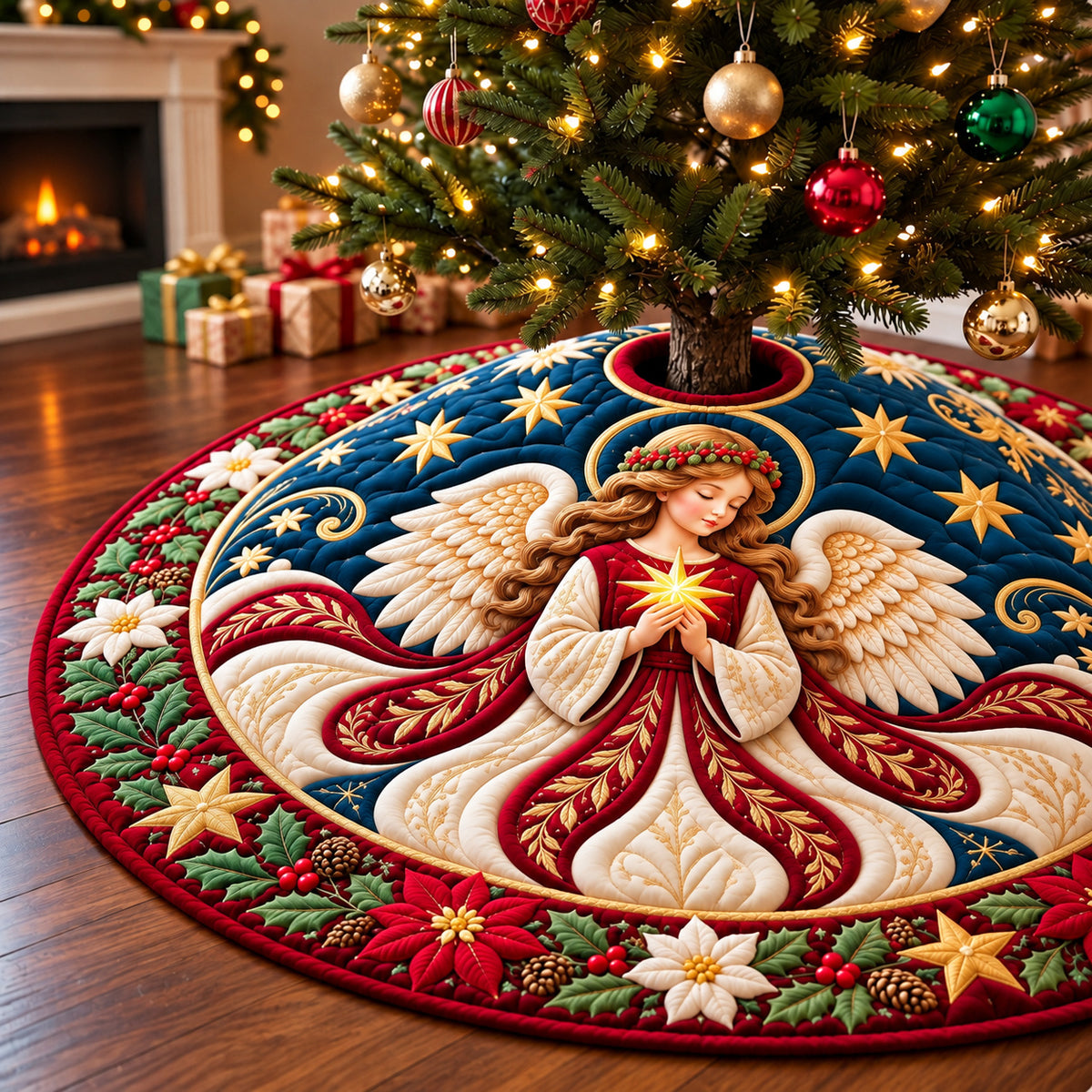 Angel Peaceful Embrace Quilted Tree Skirt GFTONPT1757