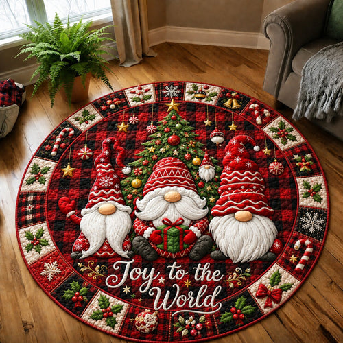Christmas Gnomes Secret Quilted Round Mat GFTONPT178