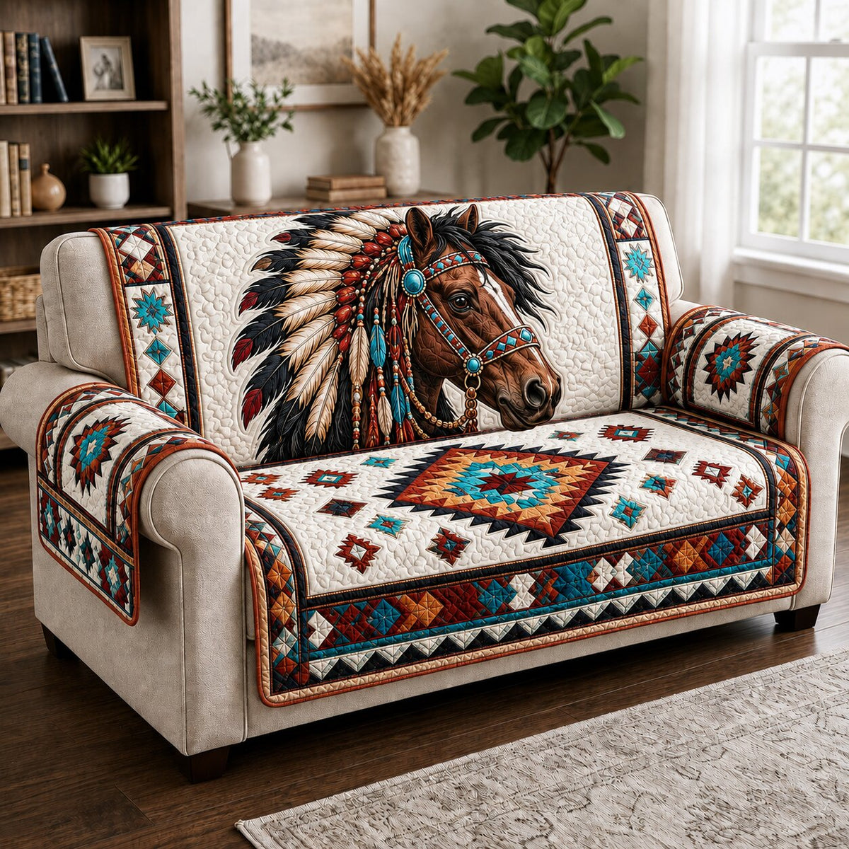 Wild Horse Quilted Sofa Cover GFTONPT187