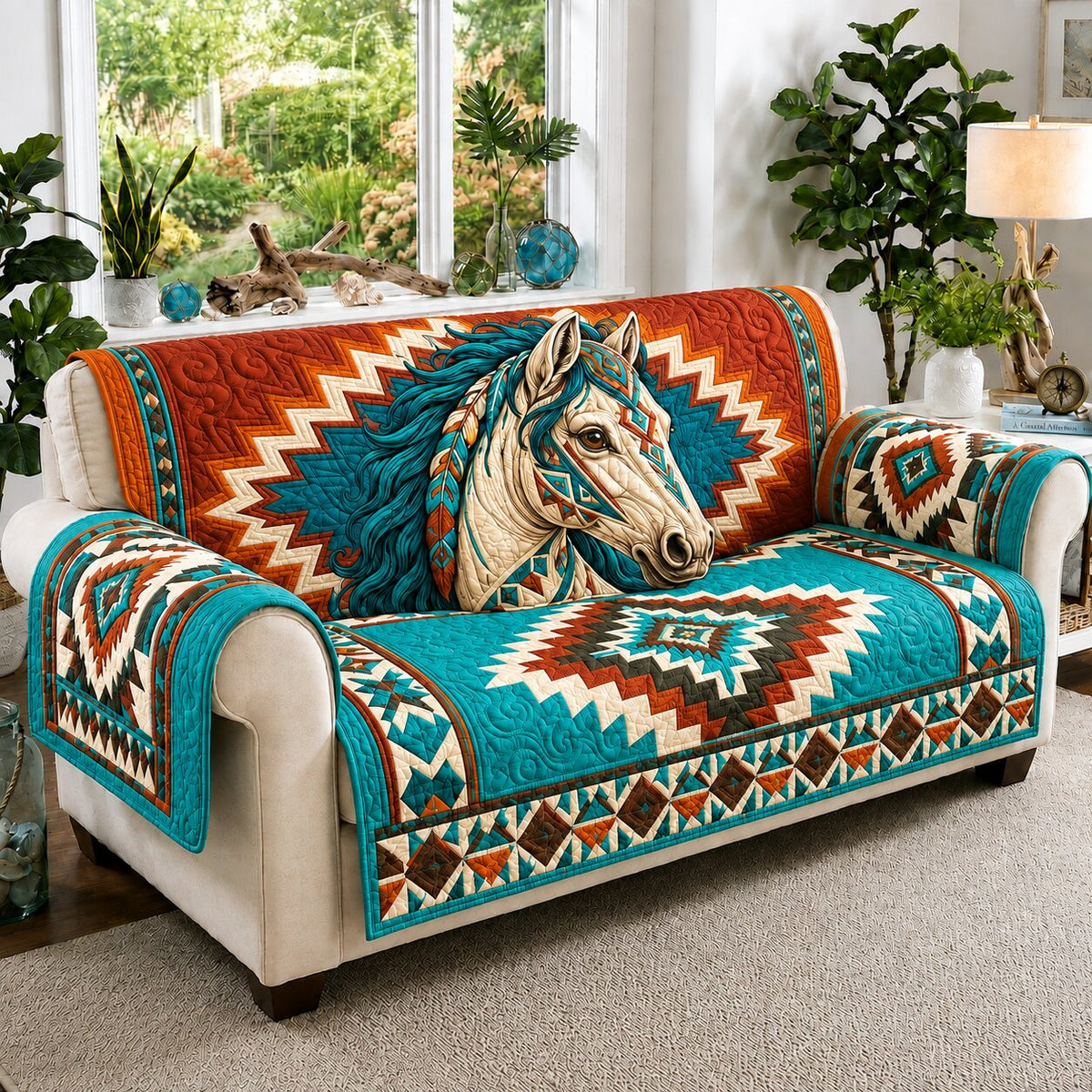 Horse Canyon Quilted Sofa Cover GFTONPT190
