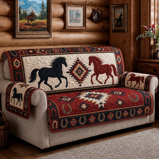 Rustic Horse Quilted Sofa Cover GFTONPT191