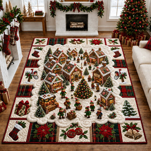 Merry Christmas Village Area Rug GFTONPT204