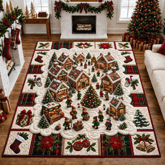 Merry Christmas Village Area Rug GFTONPT204