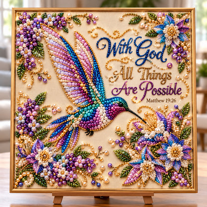 Hummingbird Floral Elegance DIY Diamond Pearl Art Kit GFTONPT2165