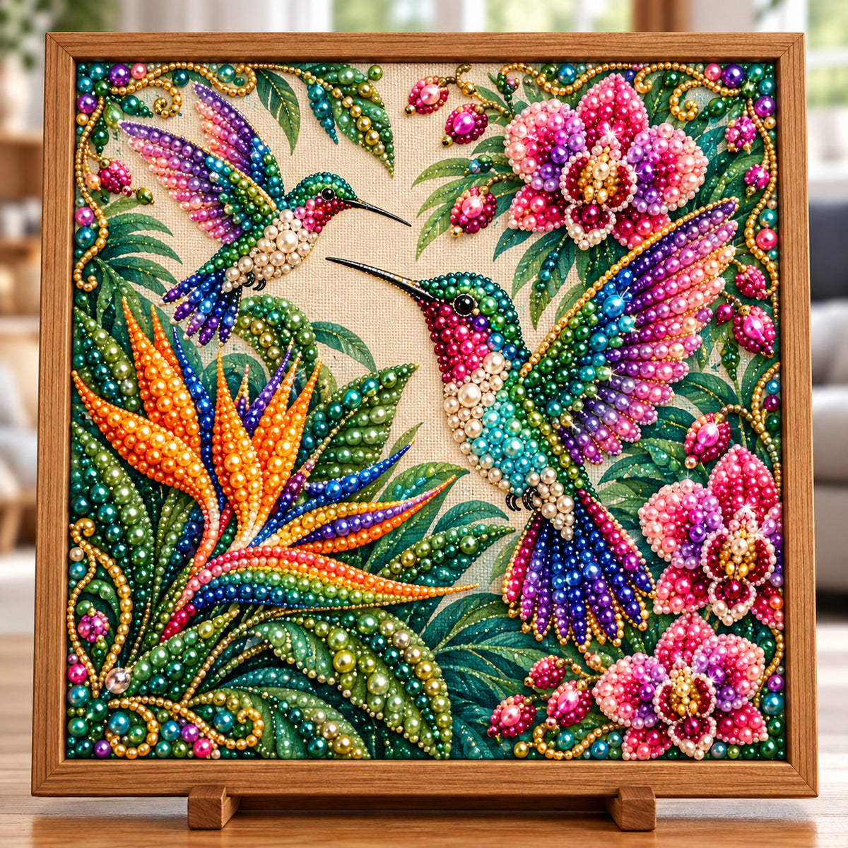 Hummingbird Botanical Beauty DIY Diamond Pearl Art Kit GFTONPT2169