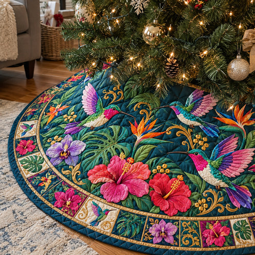Hummingbird Garden Quilted Tree Skirt GFTONPT2232