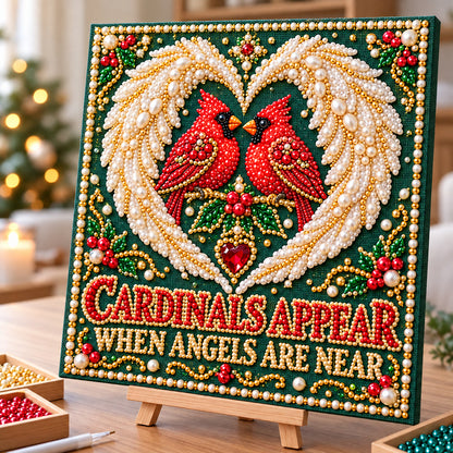 Cardinal Bird Winter DIY Diamond Pearl Art Kit GFTONPT2254