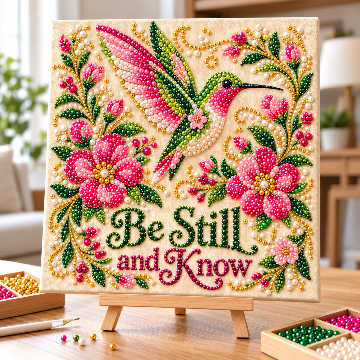 Floral Hummingbird DIY Diamond Pearl Art Kit GFTONPT2292