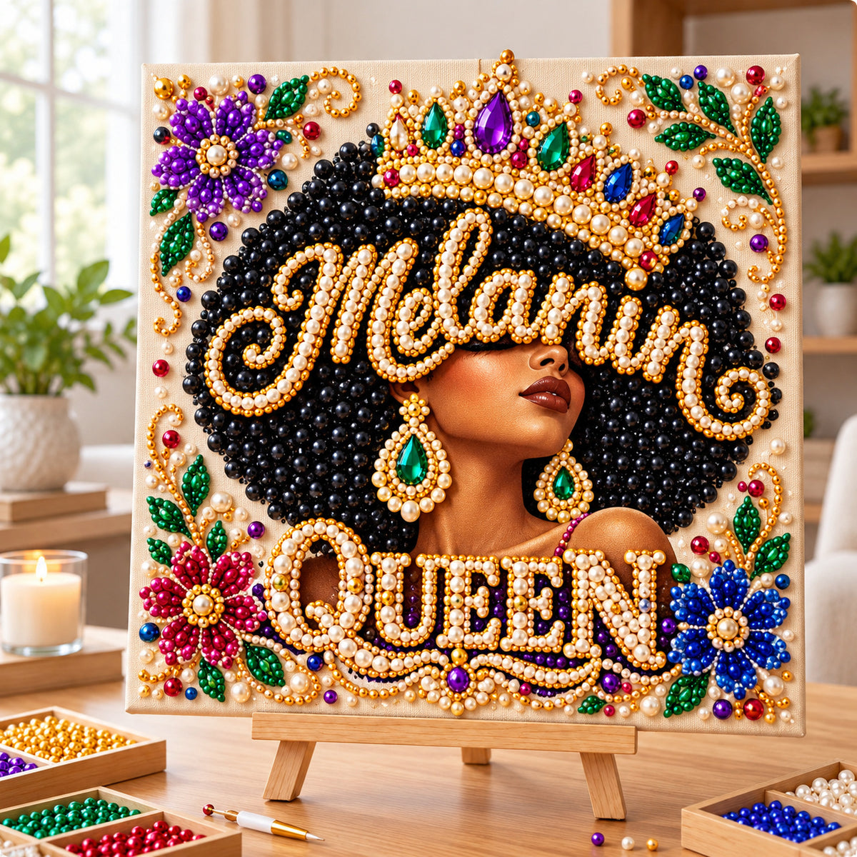 Melanin Queen DIY Diamond Pearl Art Kit GFTONPT2332
