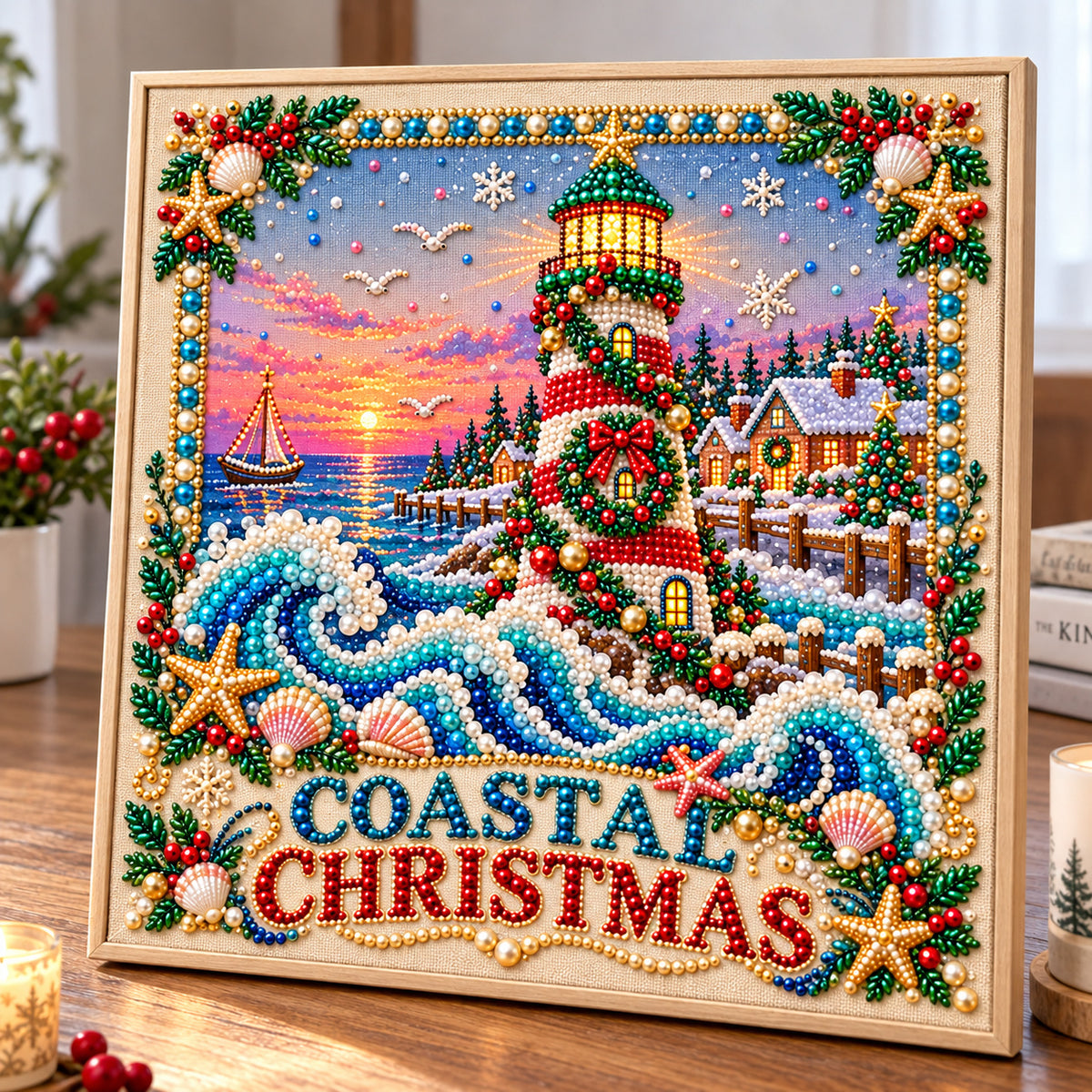 Coastal Christmas DIY Diamond Pearl Art Kit GFTONPT2393