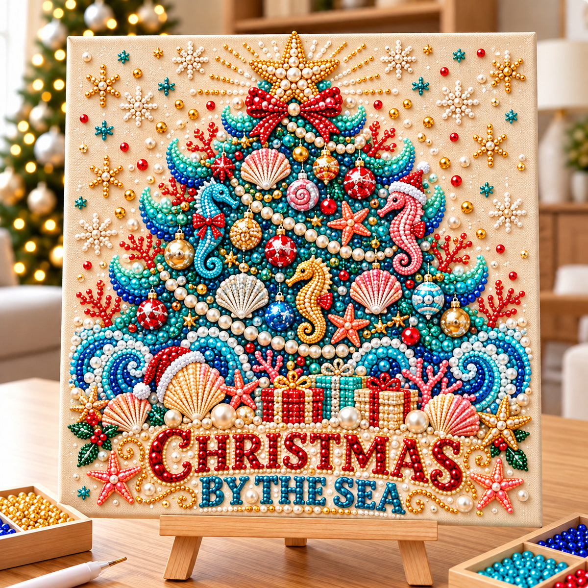 Coastal Christmas DIY Diamond Pearl Art Kit GFTONPT2394