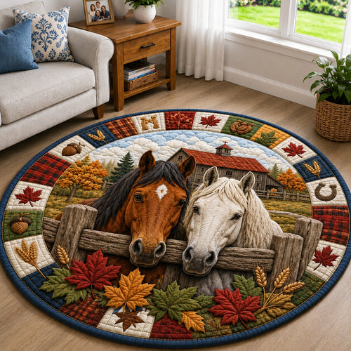 Farmhouse Horse Quilted Round Mat GFTONPT241