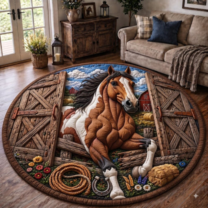 Horse Trails Quilted Round Mat GFTONPT246
