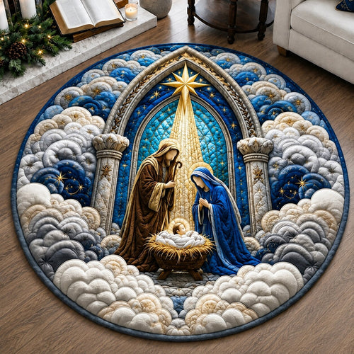 Nativity Light Quilted Round Mat GFTONPT250