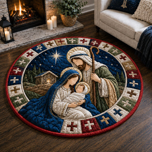 Nativity Blessing Quilted Round Mat GFTONPT251