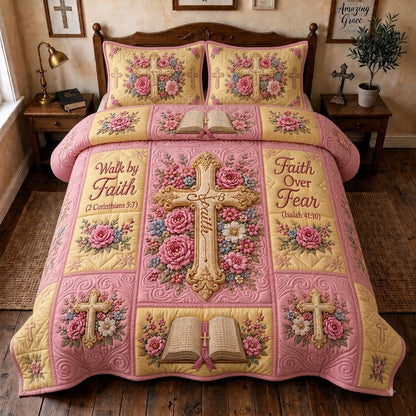 Floral Bible Hope 3-Piece Quilted Bedding Set GFTONPT269