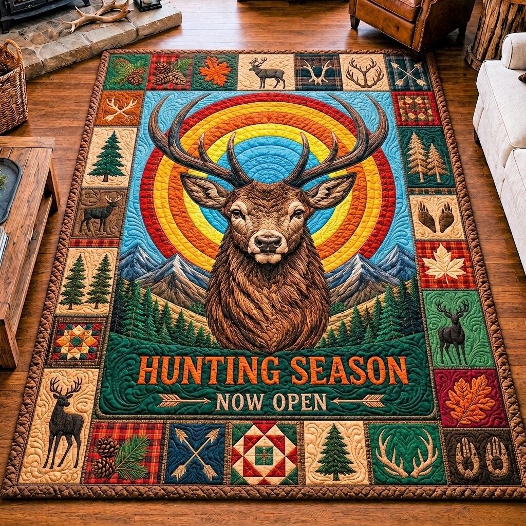 Deer Hunting Lodge Area Rug GFTONPT301