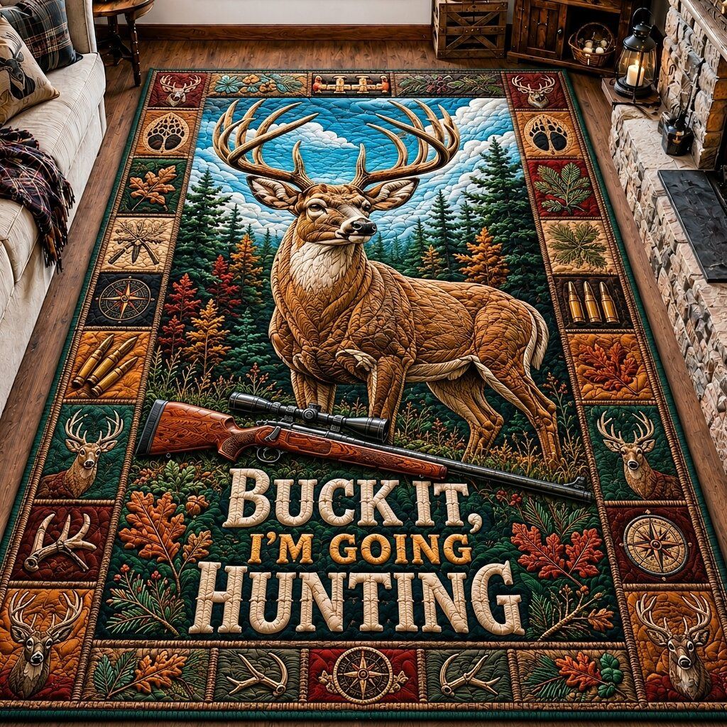 Deer Hunting Woods Area Rug GFTONPT304