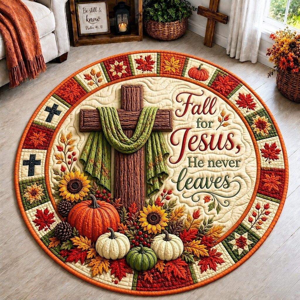 Autumn Grace Quilted Round Mat GFTONPT307
