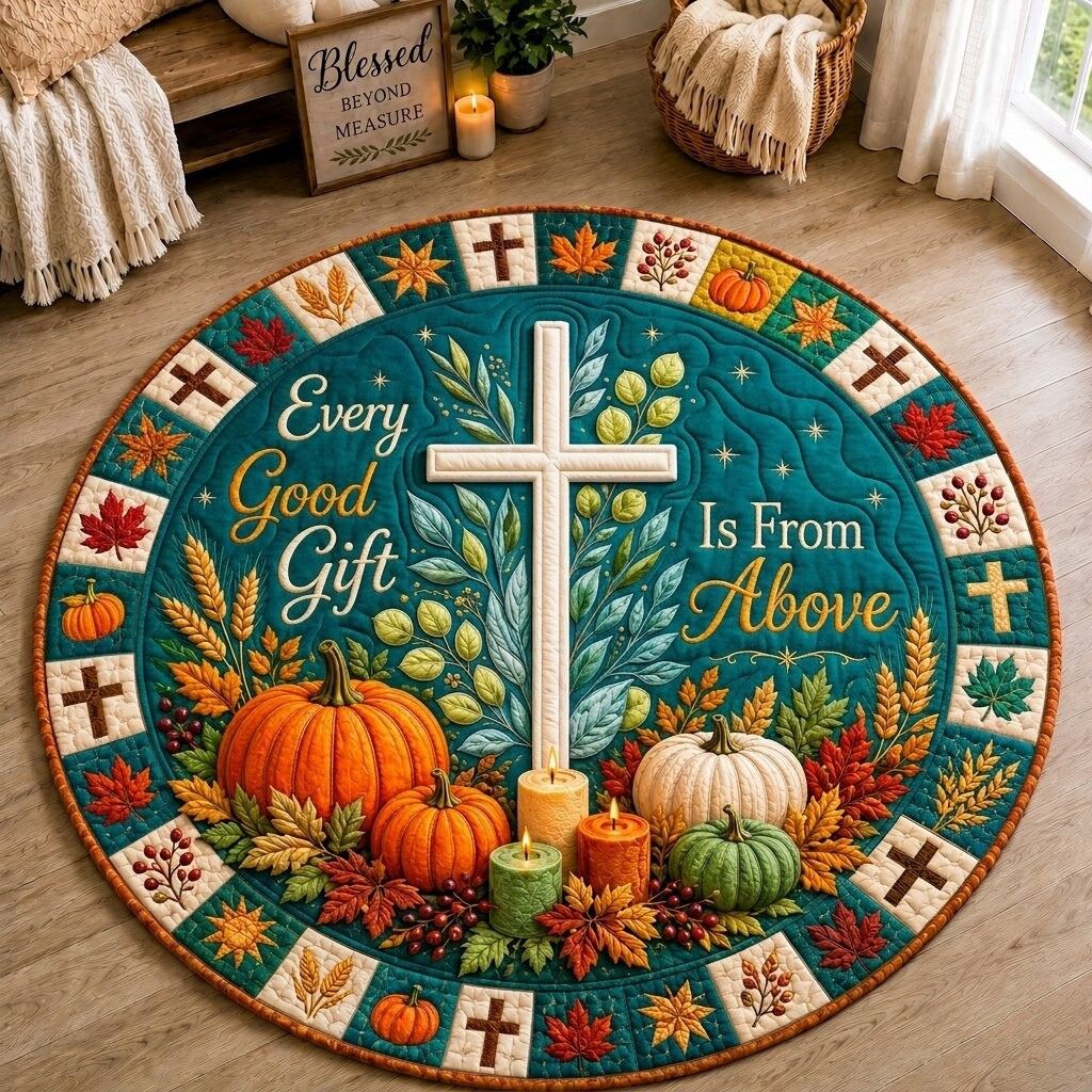 Stained Faith Quilted Round Mat GFTONPT311
