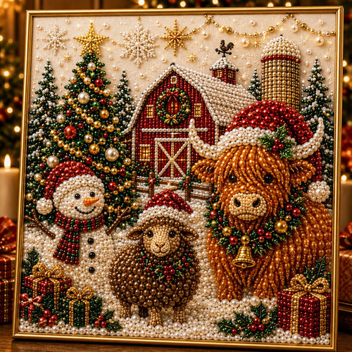 Christmas Farmhouse Decor DIY Diamond Pearl Art Kit GFTONPT488